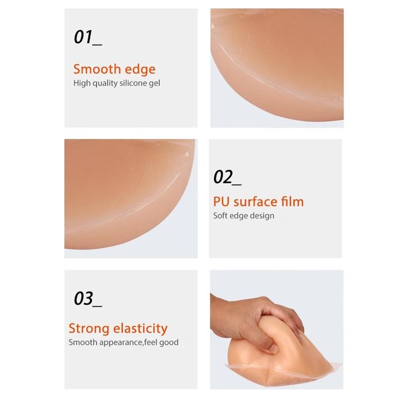 Realistic Self-Adhesive Fake Breast Artificial Silicone Breast Female Anchor Fake Chest Bra for Cosplay Crossdresser Transgender