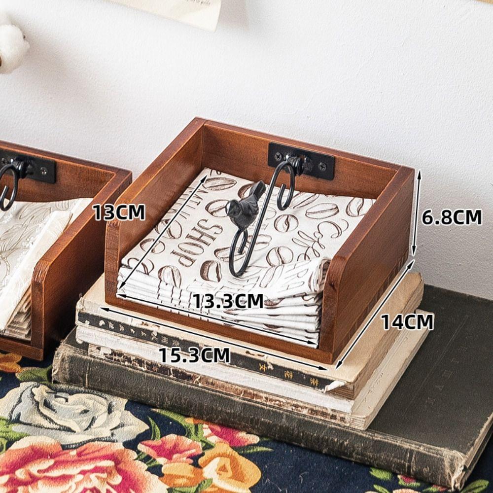 Wooden Tissue Box Large Capacity Napkin Holder Creative Tissue Storage Organizer  Homestay