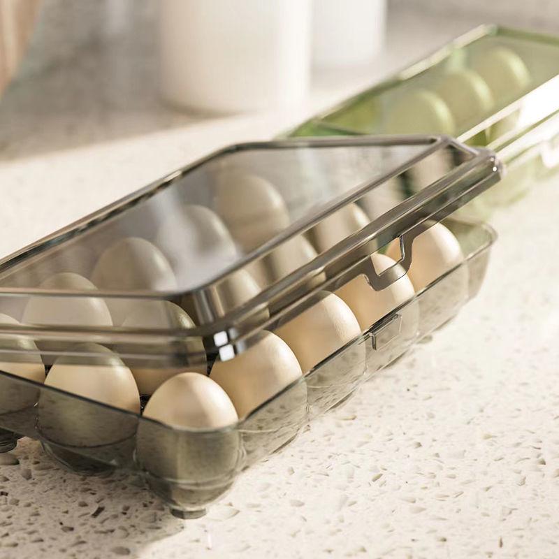 Compact Egg Storage Tray with Lid - Food Safe Organizer for Freshness in Refrigerator