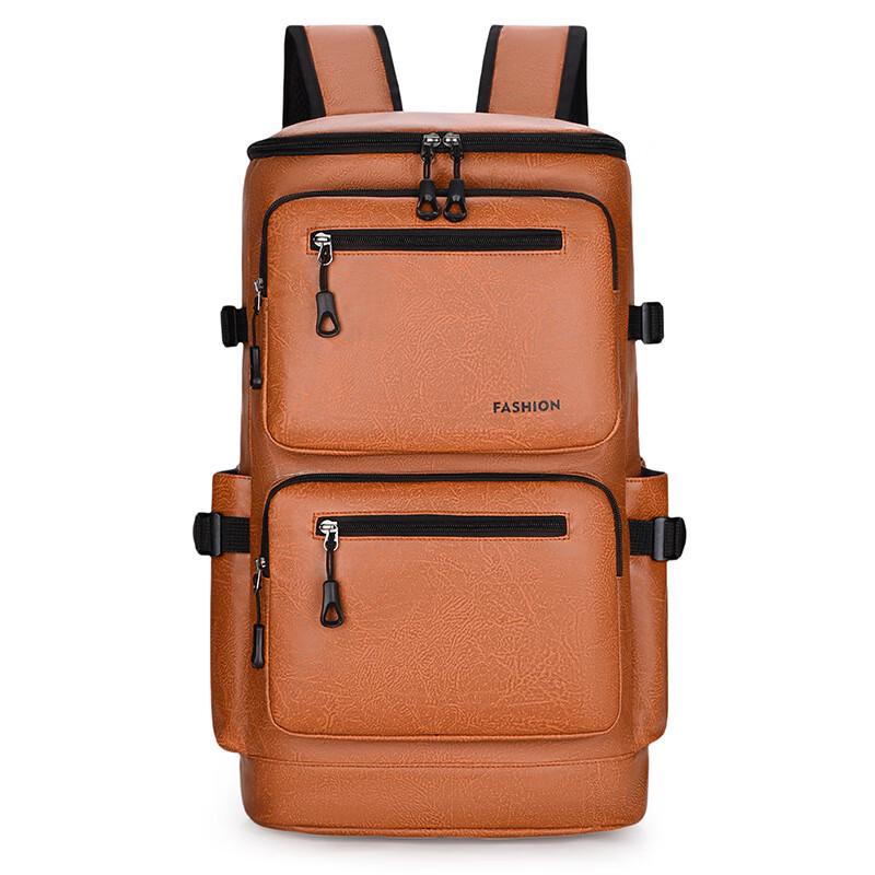 Lishen Men s PU Large Capacity Laptop Travel Backpack Standard