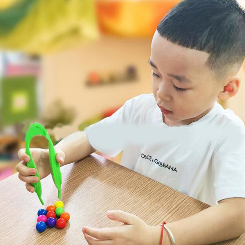 Montessori Teaching Aid for Fine Motor Skills Child-Friendly Colored Plastic Tweezers for Grasping and Observing Experiments