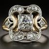 New Geometric Hollow-engraved Zirconia Ring - Fashionable and Retro Hand Accessory for Both Men and Women