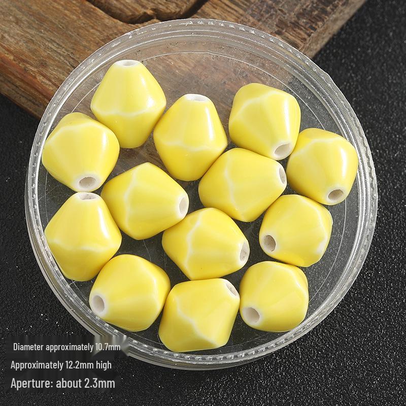 Macaron Rhombus Ceramic Beads for DIY Jewelry Making