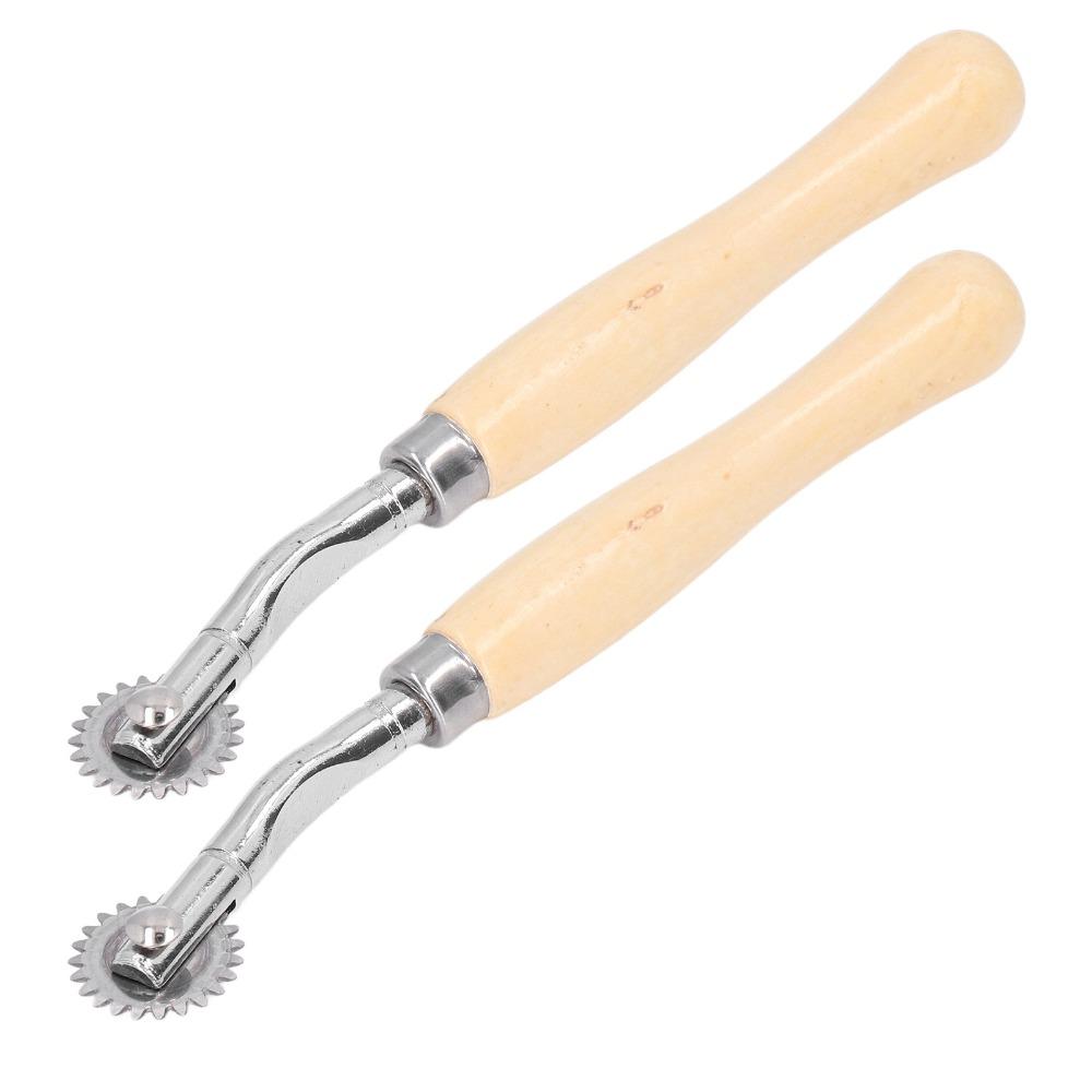 2PCS Smooth Rolling Design Tracing Wheel Tool Perforator Tool DIY Sewing Tracing Wheel For Leather