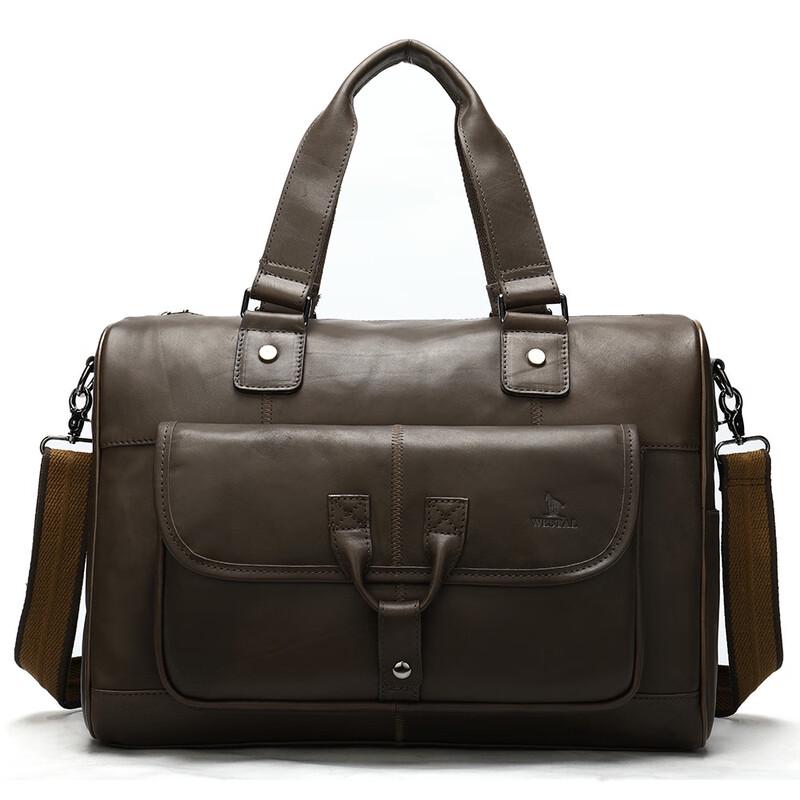 Мужской винтажный кожаный портфель Miling One Size