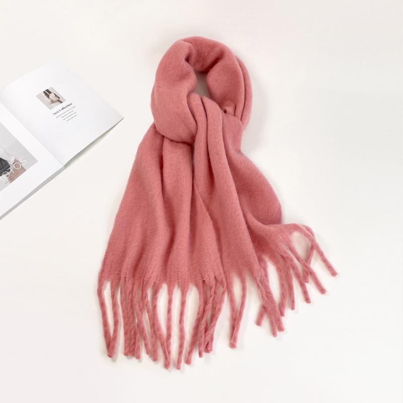 New mohair scarf vacuum packaging women's solid color scarf warm shawl