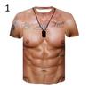 Men Fashion Summer O Neck Short Sleeve T-shirt 3D Muscle Print Streetwear Top