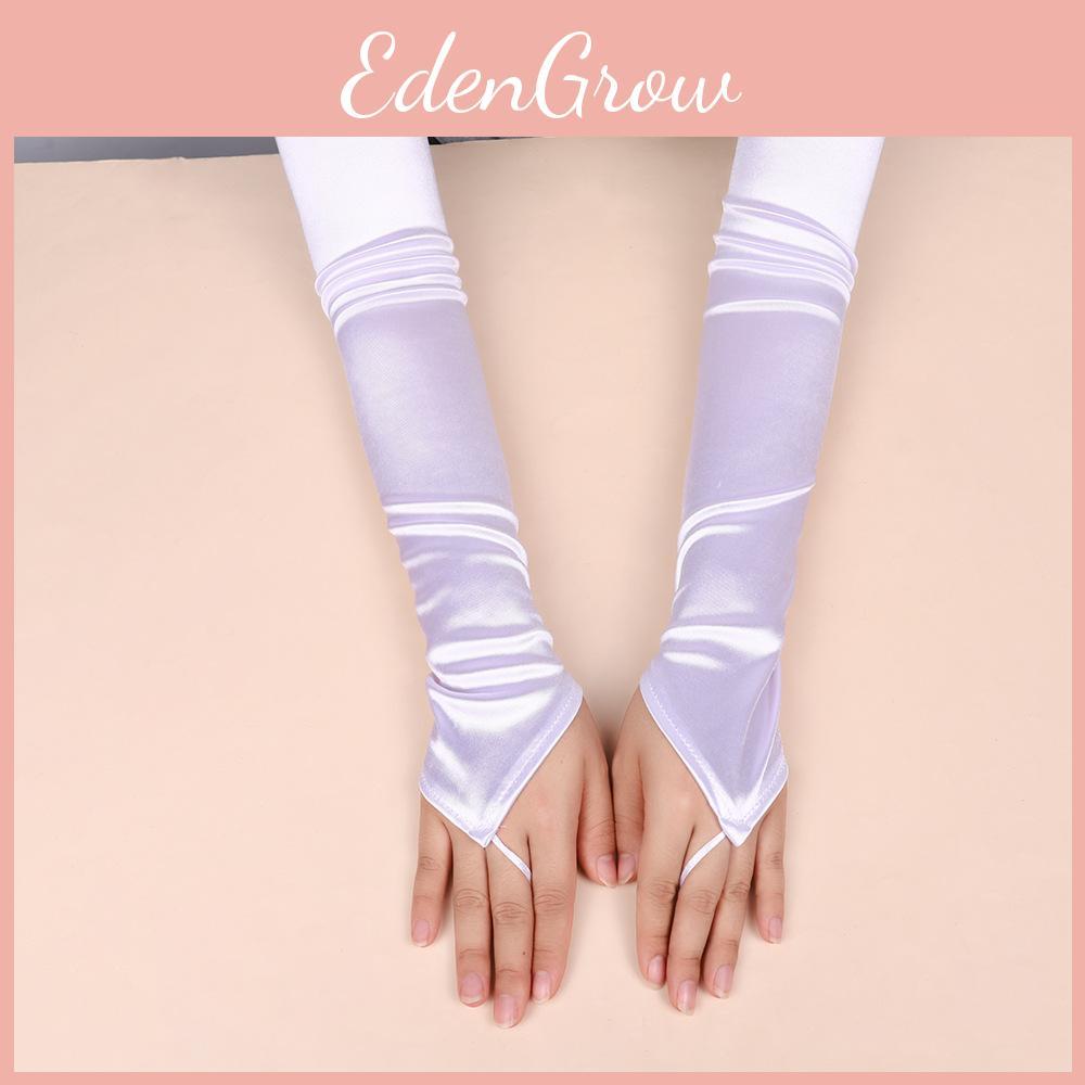 Summer Satin Fingerless Gloves With Sunblocking Function For Dress Up And Events