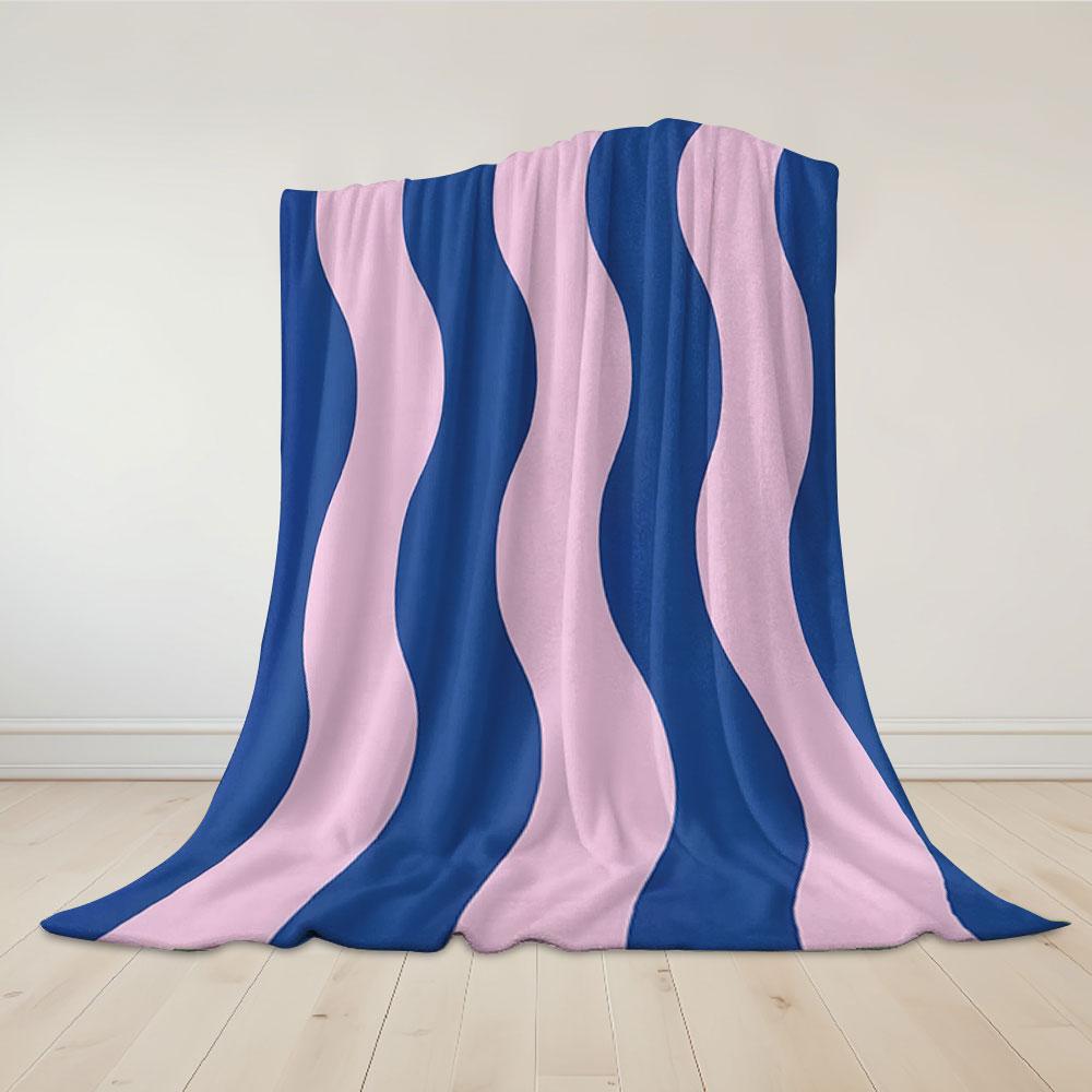 Wavy Stripe Flannel Blanket Warm Soft Halloween Christmas Couch Warm Cozy Decorative Decor Gift for All Season