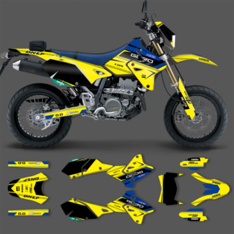 PowerZone Custom Team Motorcycle Graphic Decal & Sticker Kit For SUZUKI DRZ400 SM S E DRZ 400 SM S E 1999-2022 Custom Number 09