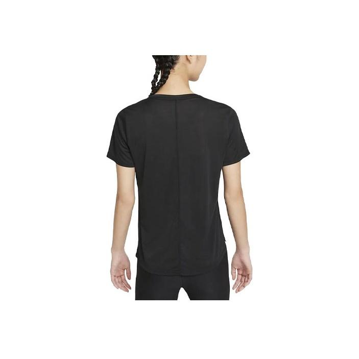 Nike Dri-FIT One Solid Logo Crew Neck Short Sleeve T-Shirt Women Tops Black DD0639-010