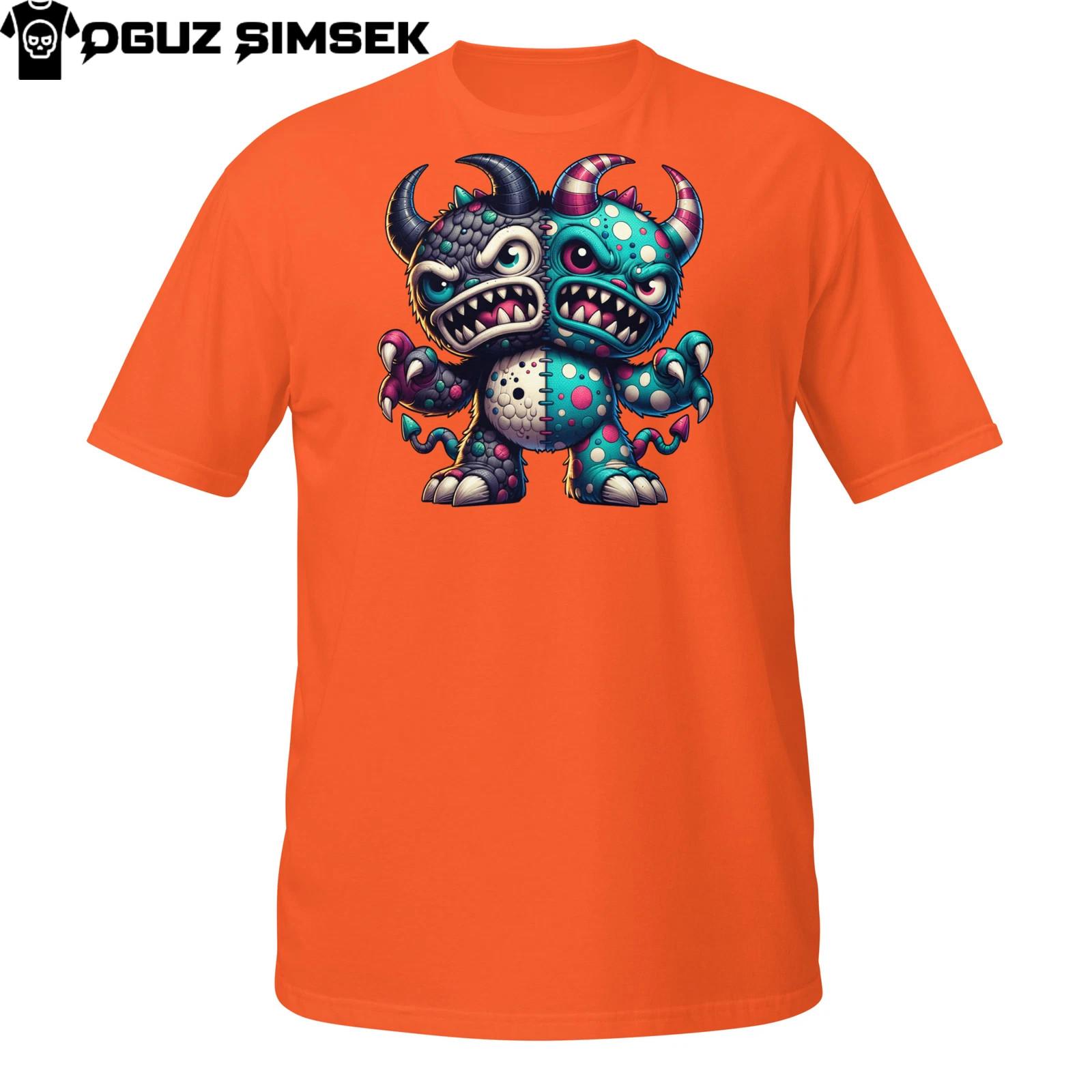 Two-Headed Monster T-Shirt Mens Womens Tees Top | Cute Creepy Patchwork Beast Design | Horror Tee M