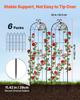 Garden Trellis, 220 x 52.5 cm Rose Trellis, 6 Packs Garden Flower Rose Trellises with Powder-Coated Finish & Convenient Locking Design, Plant Support