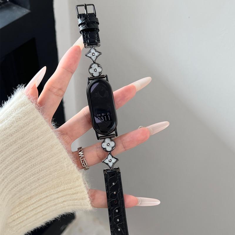 

Сменный ремешок для xiaomi mi band 9pro 8pro, кожаный ремешок с ромбом и маленькой талией для часов xiami mi band 9 8 For xiaomi mi band 8/9