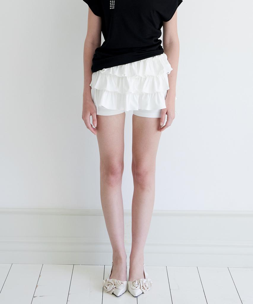 Alkialka Ballet Layered Skort (Ivory)