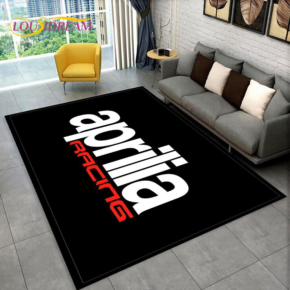 Tappeto con logo HD Aprilia Racing per moto per casa, soggiorno, camera da letto, divano, zerbino decorativo, tappeto per bambini antiscivolo per pavimento 3D