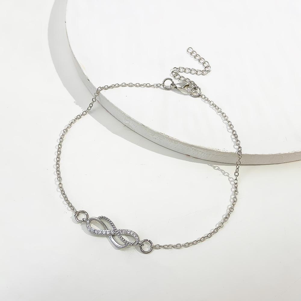 Infinite Love Bracelet Beach Charms Ankle Bracelet Rhinestone 8 Shape Women Foot Jewelry