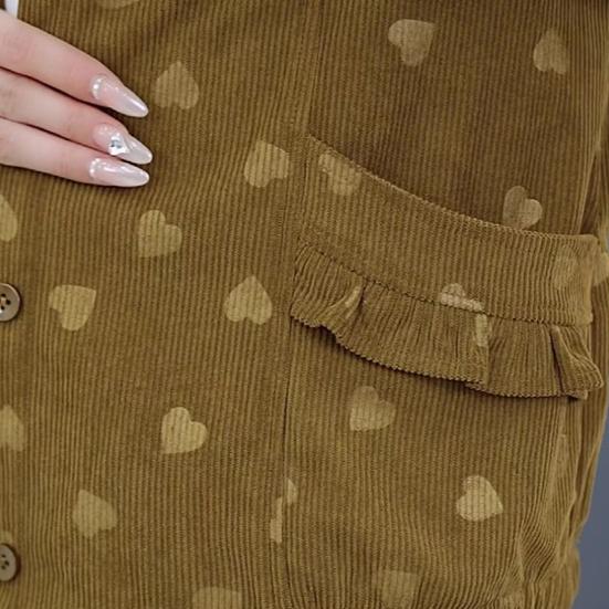 Women's Corduroy Shackets Jacket Oversized Button Down Lapel Coat Casual Long Sleeve Blouses Tops Fall Outerwear