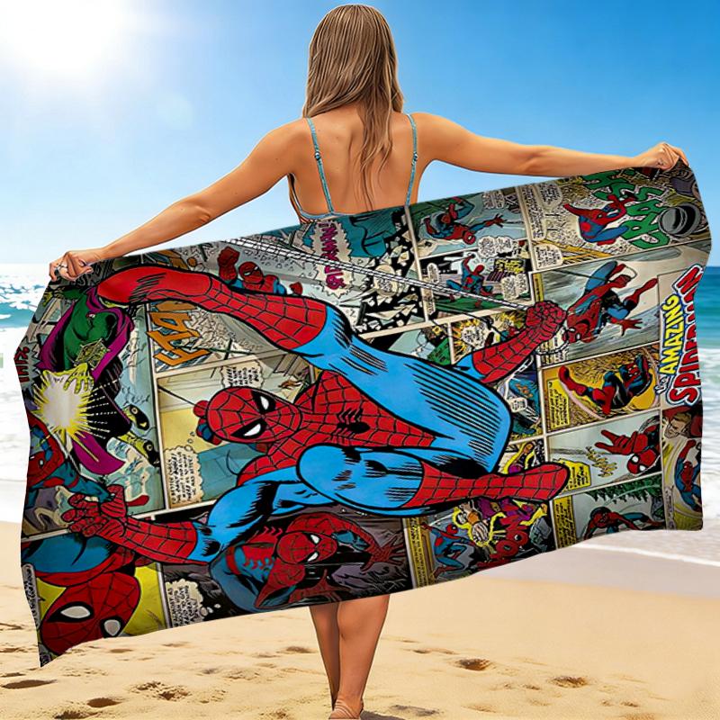 1Pc Spiderman Comic Panels Beach Towel, Quick Dry, Multi-Use for Beach Pool Gym Yoga Home Travel, Christmas, Halloween, Xmas Gift M928281
