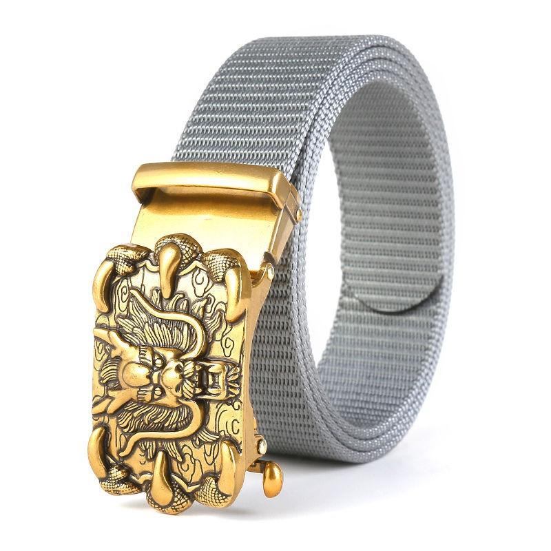 Men'S Nylon Belt Business Automatic Buckle Belt Casual Canvas Toothless Buckle Belt Strength Delivery