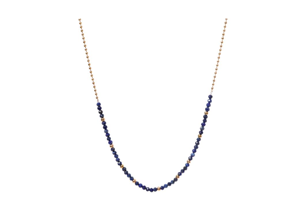 European and American Retro Natural Stone Fringed Earrings Stainless Steel Studs Lapis Lazuli Collarbone Chain Beaded Necklace