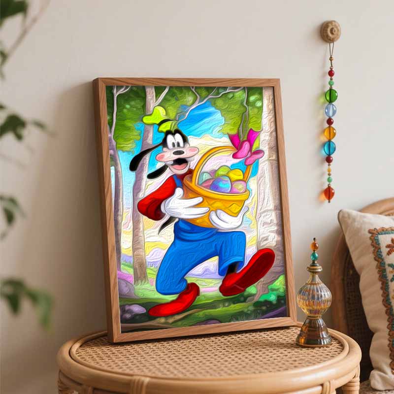 Disney Goofy Easter Egg Hunt Oil Painting Kit Home Decor Gift