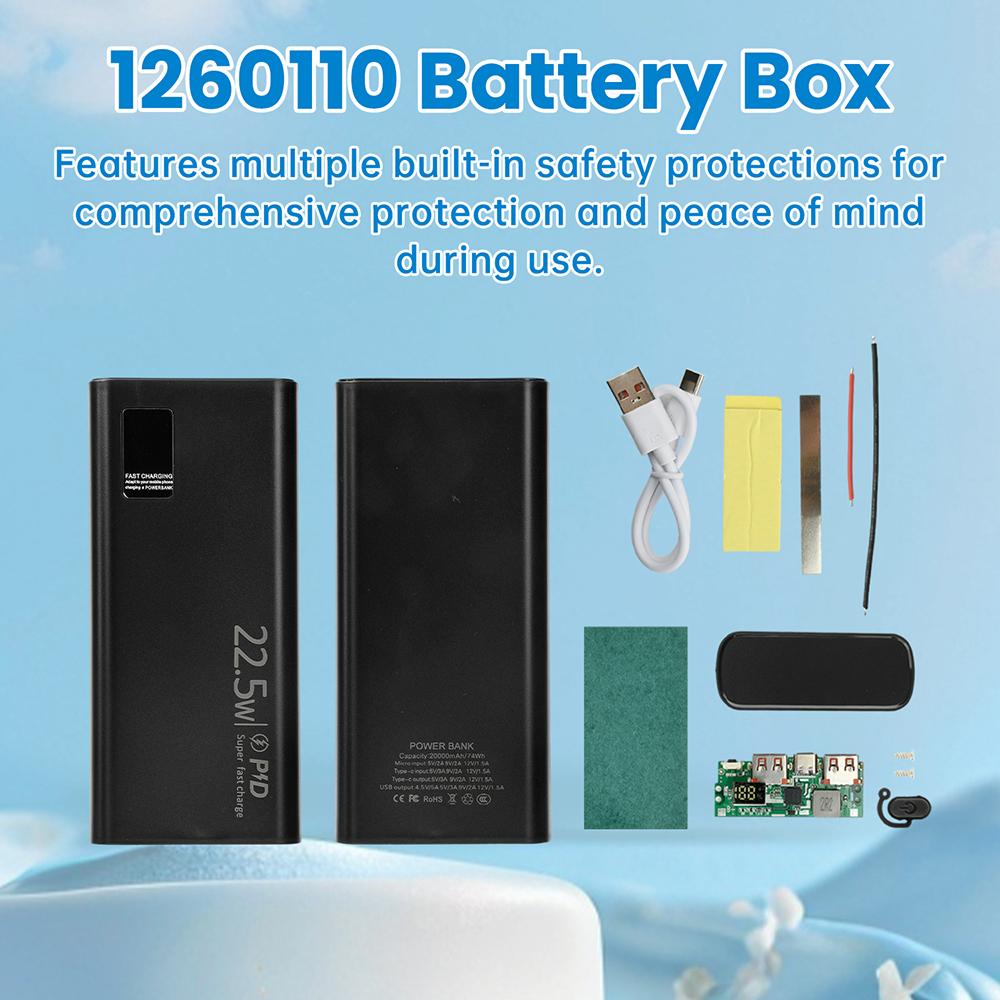 11.1W Fast Charging Module Power Bank Battery Holder 1* 1161111 Quick Charge PD Battery Holder Power Bank Case DIY Shell