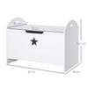 Kids Wooden Toy Box Organizer Children's Toy Storage with Lid Safety Hinge Side Handle Playroom Furniture White