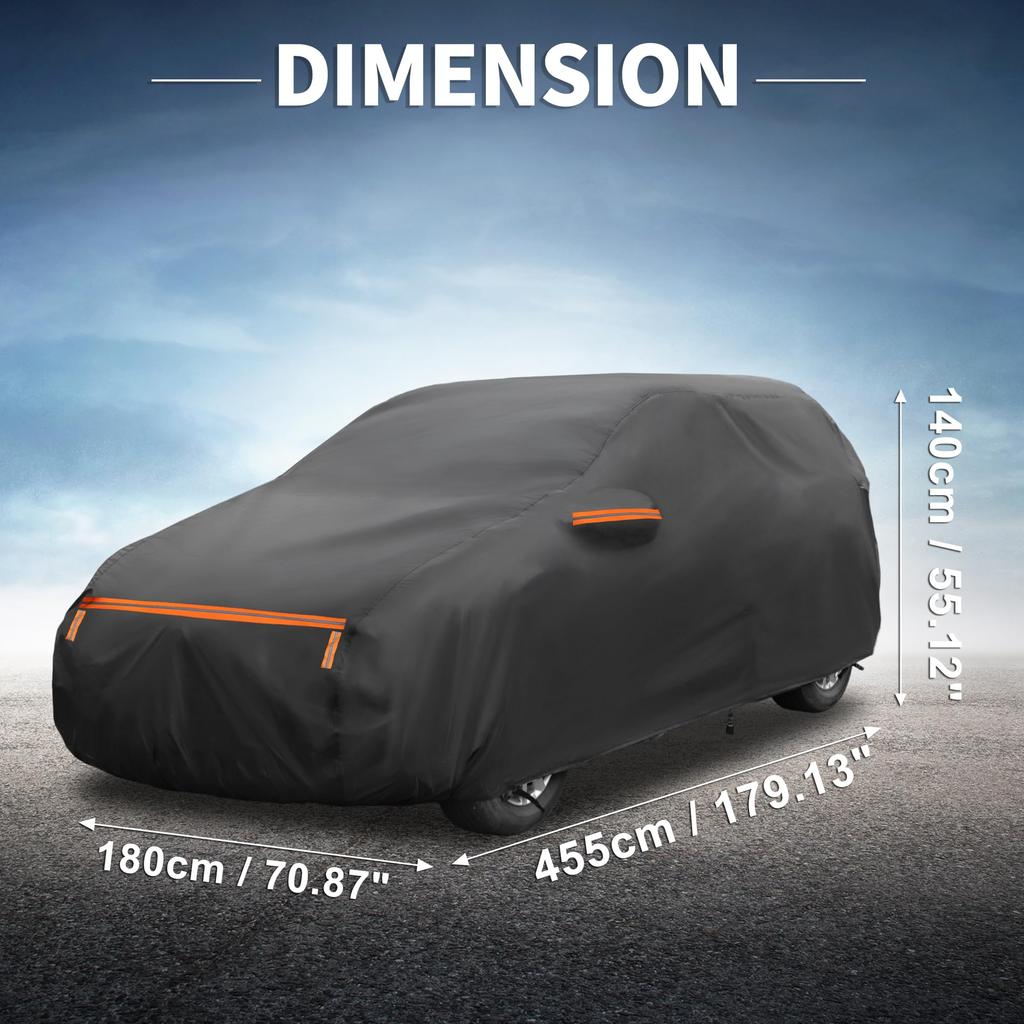 X AUTOHAUX Nissan Spunlace Cotton Car Cover with New Waterproof Fabric and Fleece Lining for Paint Rainy Hail Windproof Side Nighttime Safety Sun and