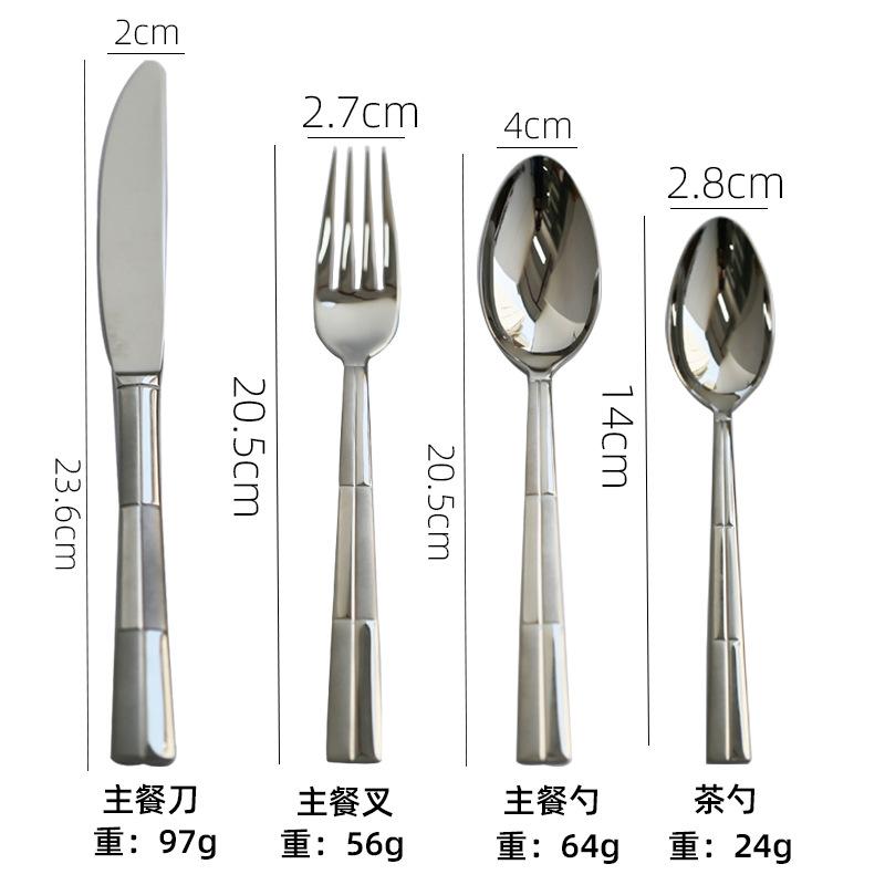 European style steak knife, fork, spoon set 304 stainless steel hotel home high quality dinnerware set 4-piece set