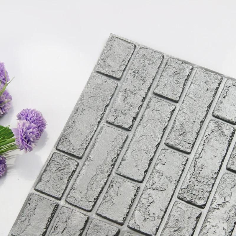 10/25pcs 3D Foam Wall Stickers Waterproof Self Adhesive Wallpaper Sticky Panels for Bedroom Living Decor Room Kitchen Bathroom D