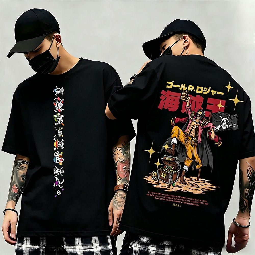 Summer New Arrival One Piece Pattern Tshirt unisex anime print casual shortsleeved fashionable streetwear top Y2K style