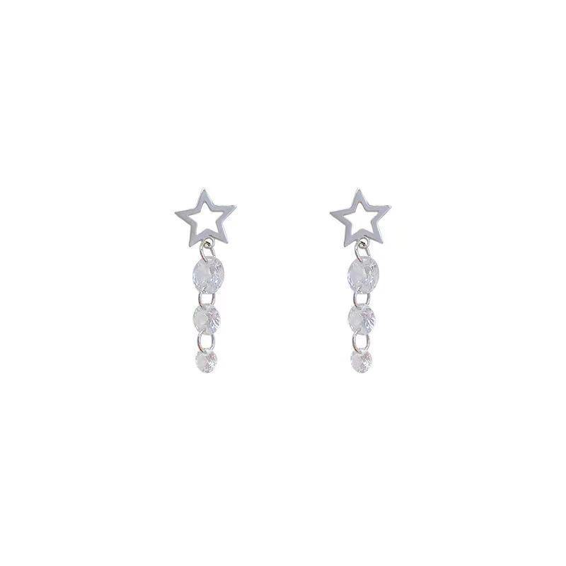 Knock and Shine: Exquisite Star Zircon Earrings for Women - Versatile Five-Pointed Design