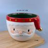 Santa Claus 3D Relief Ceramic Mug, Cute Snowman Coffee Cup, Office Breakfast Milk Mugs, Fun Couple Water Cups Christmas Gift