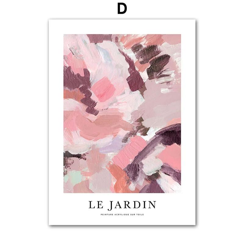 Abstract Woman Wall Art Canvas Painting Pink Red Line Body Flower Vase Living Room Decor Posters And Prints Home Wall Pictures