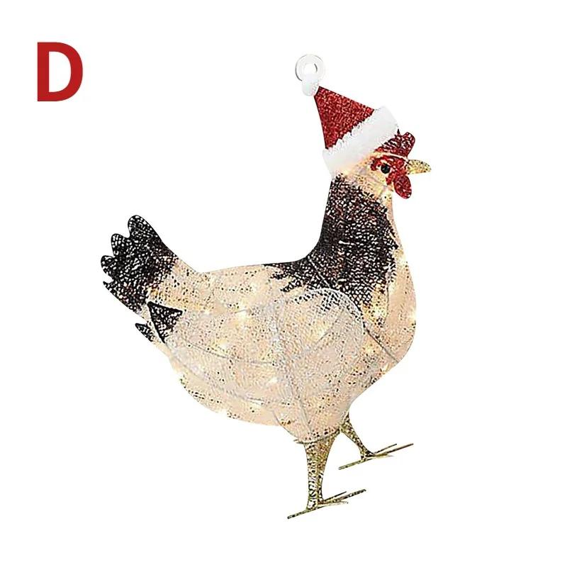 

Светодиодный знак «Оставшаяся курица», подвесной шар, украшение для дома и улицы, новогодняя елка, рождественские аксессуары D