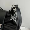 Gothic Crosses Butterfly Keychain Dark Tone Zinc Alloy Portable Sturdy Accessory for Keys Bags Everyday Use