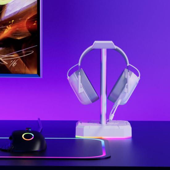 1 Set Headphone Backlight Aluminum Headphone Stand RGB Display Bracket Vertical Gaming Headset