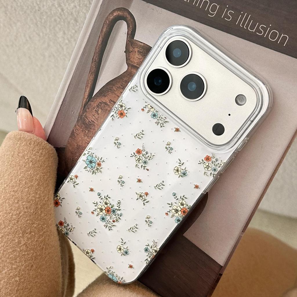 Retro Blomstermønster Telefondeksel for iPhone 16, iPhone 17 og iPhone 17 Pro Max