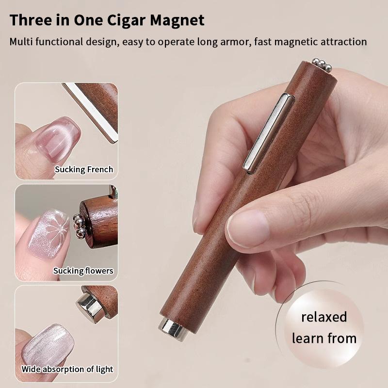 3-In-1 Multifunctional Magnetic Cat'S Eye Gel Large Cylinder Super Strong Magnetic For Nail Polish Line Effect Nail Art Tools