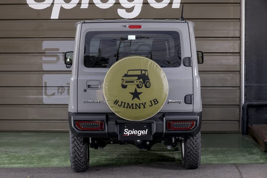 Spiegel Tire Cover for Suzuki Jimny JB23W JB64W Spare Tire (Hashtag Jimny, Khaki, Cover)