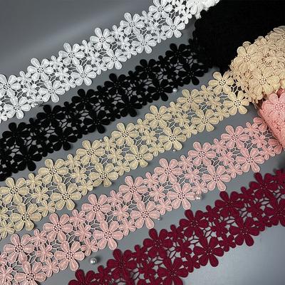 2 yards utsökt spets bomullsbroderi band spetskant kjol sömnadstillbehör kläder dekorativa material hög kvalitet ny
