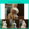 Cute Realistic White Rabbit Plush Toy Key Chain Soft Stuffed Animal Kids Present