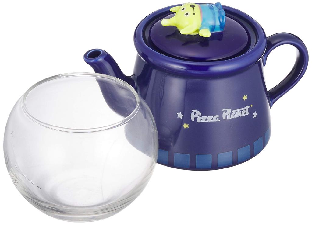 Disney Pixar [Toy Story] Alien Single Tea Set with Teapot and Glass (Snow Globe Style), Navy, SAN2961