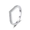 V-Shaped S925 Sterling Silver Moissanite Ring for Women - Korean Style Stackable Wedding Simulation Diamond