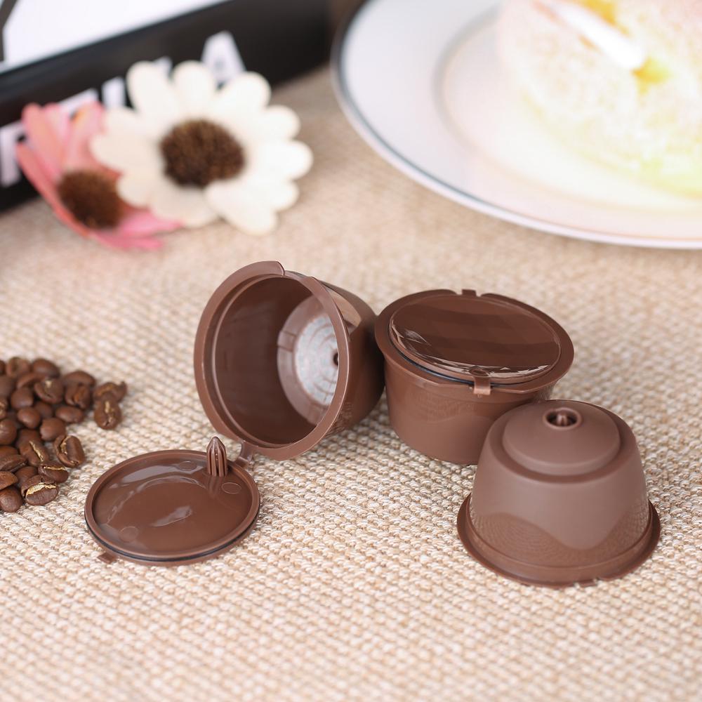 3pcs set Coffee Capsule Dolce Gusto Coffee Filtering Reusable Dolce Gusto Coffee Capsule with Spoon and Brush