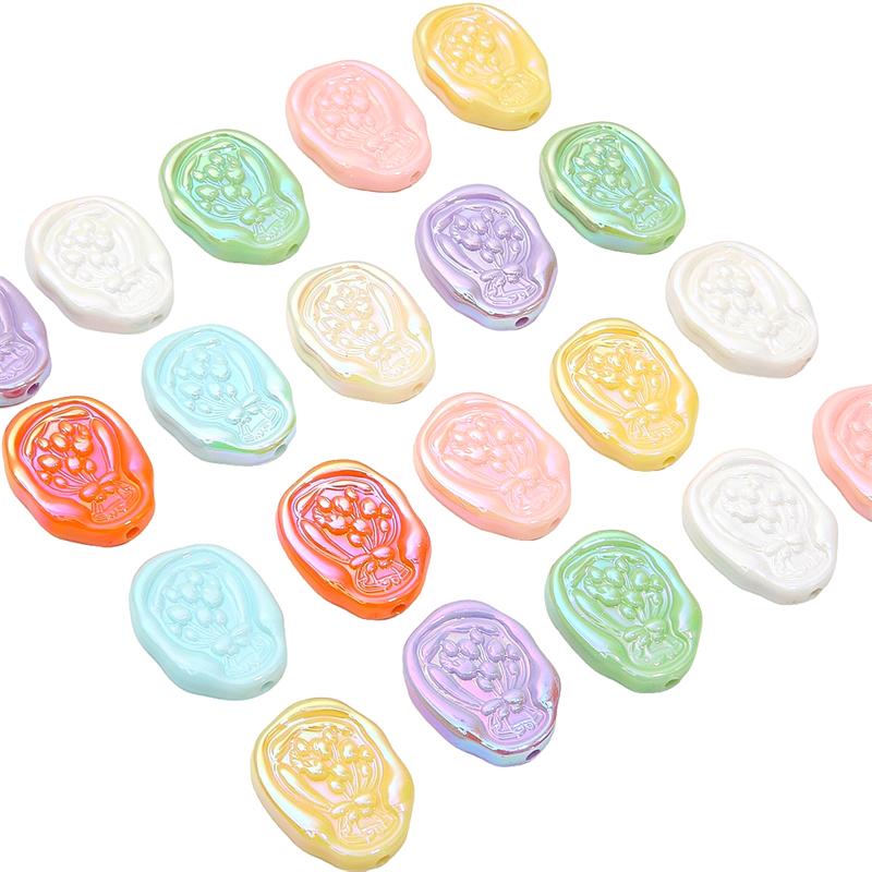 4Pcs Acrylic Tulip Cream Beads for DIY Necklace Bracelet Earring Jewelry Making Accessories