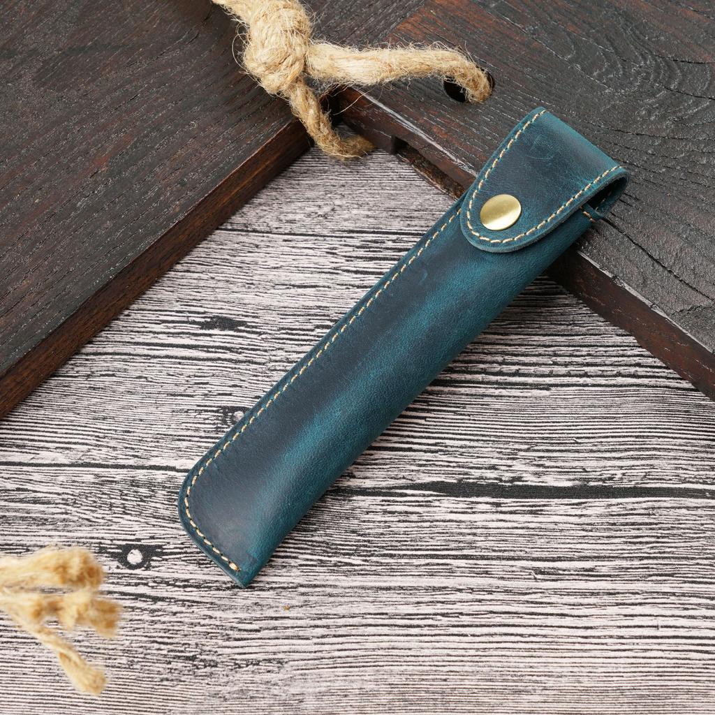 Oryginalne etui na długopisy Personalizowane w stylu retro Czysta ręcznie robiona skóra Crazy Horse Wierzchnia warstwa skóry bydlęcej Etui na długopisy Kreatywne etui ochronne