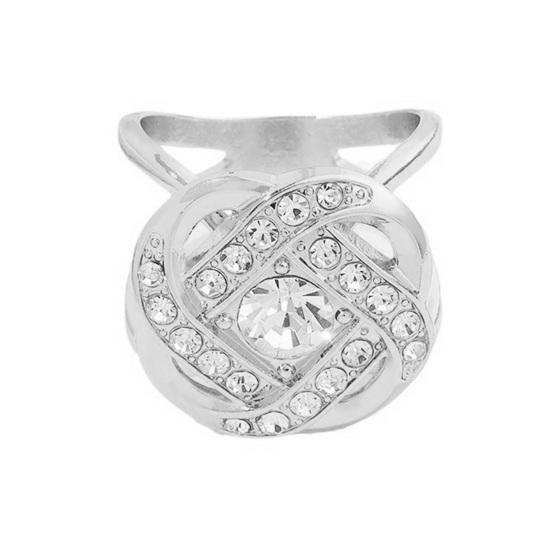 Smooth Sliding Scarf Ring Twist Knot Ring, Rhinestone Holder Decorative Knotted Slide for Women Neckerchiefs Shirts Shawls Buckle