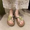Damenhausschuhe im französischen Stil, kombiniert mit Kleidern und Sandalen für den Sommer. 2025 Neue Schwarze Römische Sandalen mit Dicker Sohle
